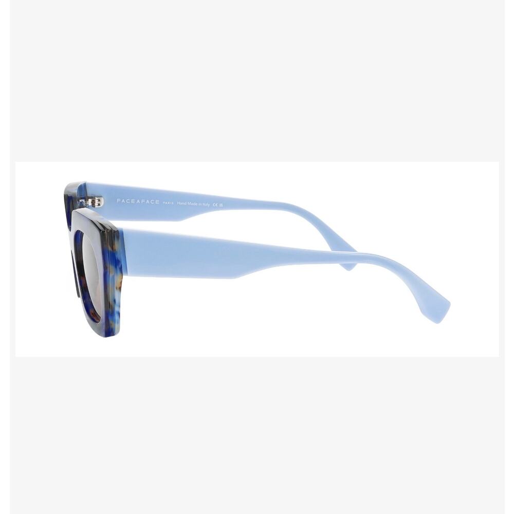 New Face A face glitch 1 6591 blue tortoise sunglasses hand made Italy - Picture 3 of 7